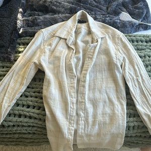 Men’s XS flannel - white/beige